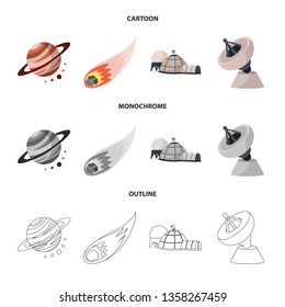 Isolated object of astronomy and technology  symbol. Collection of astronomy and sky stock symbol for web.