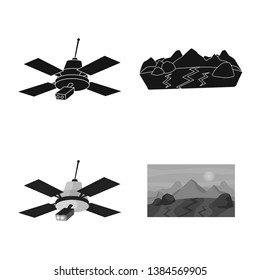 Isolated object of astronomy and technology  symbol. Collection of astronomy and sky vector icon for stock.