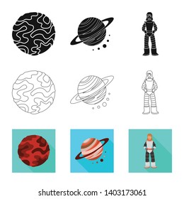 Isolated object of astronomy and technology  symbol. Set of astronomy and sky stock vector illustration.