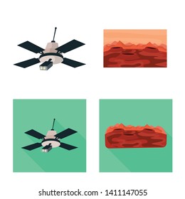 Isolated object of astronomy and technology  symbol. Set of astronomy and sky stock vector illustration.