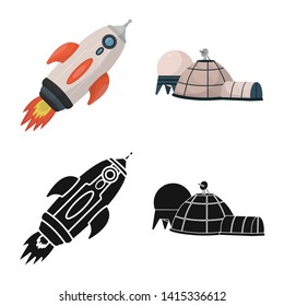 Isolated object of astronomy and technology  symbol. Set of astronomy and sky stock vector illustration.