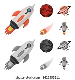 Isolated object of astronomy and technology symbol. Set of astronomy and sky stock vector illustration.