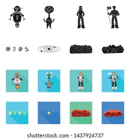 Isolated object of astronomy and technology symbol. Collection of astronomy and sky vector icon for stock.