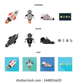 Isolated object of astronomy and technology symbol. Collection of astronomy and sky stock vector illustration.
