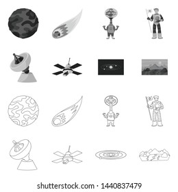 Isolated object of astronomy and technology symbol. Collection of astronomy and sky stock symbol for web.
