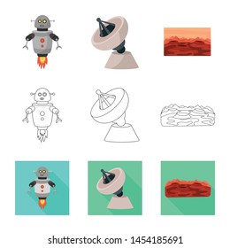 Isolated object of astronomy and technology symbol. Set of astronomy and sky stock vector illustration.