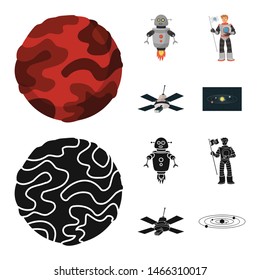 Isolated object of astronomy and technology symbol. Collection of astronomy and sky vector icon for stock.