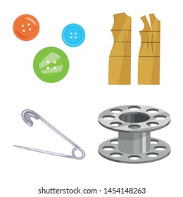 Isolated object of atelier and sewing symbol. Set of atelier and tailoring stock symbol for web.