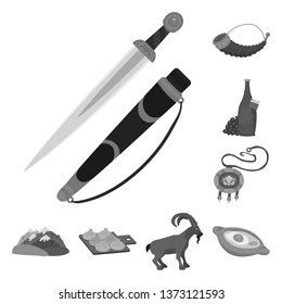Isolated object of attributes and tourism icon. Collection of attributes and national stock vector illustration.