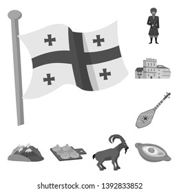 Isolated object of attributes and tourism icon. Set of attributes and national vector icon for stock.