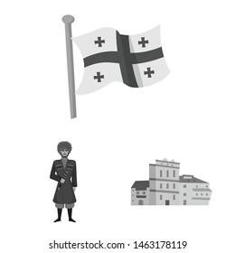 Isolated object of attributes and tourism icon. Collection of attributes and national stock symbol for web.