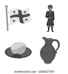 Isolated object of attributes and tourism logo. Collection of attributes and national stock symbol for web.