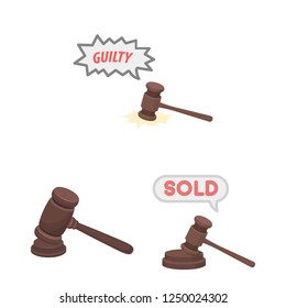Isolated object of auction and justice icon. Set of auction and verdict stock symbol for web.