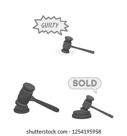 Isolated object of auction and justice logo. Set of auction and verdict vector icon for stock.