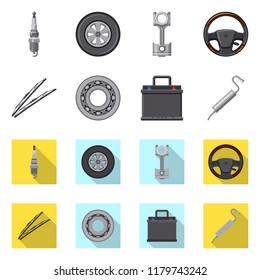 Isolated object of auto and part icon. Set of auto and car vector icon for stock.