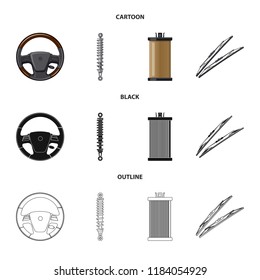 Isolated object of auto and part icon. Collection of auto and car stock symbol for web.