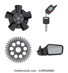 Isolated object of auto and part icon. Set of auto and car vector icon for stock.