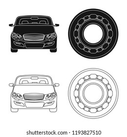 Isolated object of auto and part icon. Set of auto and car stock symbol for web.