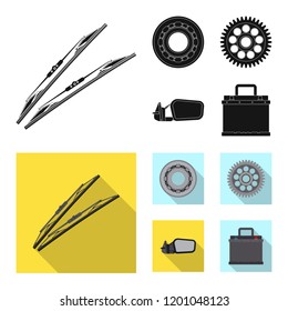 Isolated object of auto and part icon. Set of auto and car stock vector illustration.