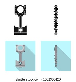 Isolated object of auto and part icon. Set of auto and car stock symbol for web.