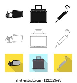 Isolated object of auto and part icon. Collection of auto and car vector icon for stock.