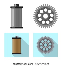 Isolated object of auto and part icon. Set of auto and car vector icon for stock.
