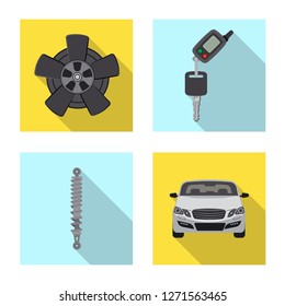Isolated object of auto and part icon. Set of auto and car stock vector illustration.
