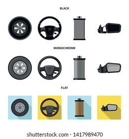 Isolated object of auto and part icon. Set of auto and car stock symbol for web.