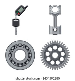 Isolated object of auto and part icon. Collection of auto and car stock symbol for web.