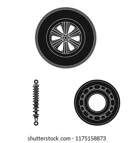 Isolated object of auto and part logo. Collection of auto and car stock vector illustration.