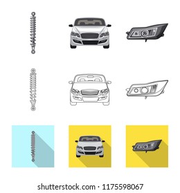 Isolated object of auto and part logo. Set of auto and car stock symbol for web.