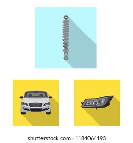 Isolated object of auto and part logo. Collection of auto and car vector icon for stock.