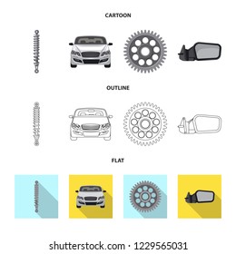 Isolated object of auto and part logo. Set of auto and car vector icon for stock.