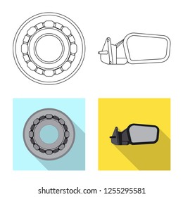 Isolated object of auto and part logo. Set of auto and car vector icon for stock.