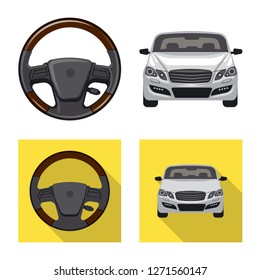 Isolated object of auto and part logo. Collection of auto and car stock symbol for web.