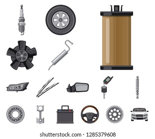 Isolated object of auto and part logo. Set of auto and car stock symbol for web.