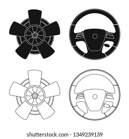 Isolated object of auto and part logo. Collection of auto and car vector icon for stock.