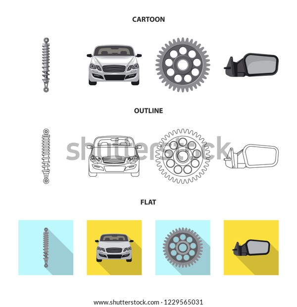 Isolated object of auto and part logo. Set of auto\
and car vector icon for\
stock.