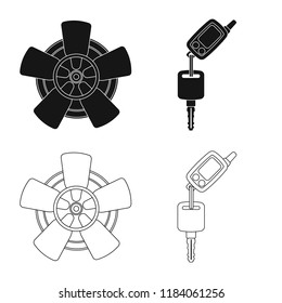 Isolated object of auto and part sign. Collection of auto and car vector icon for stock.