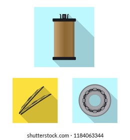Isolated object of auto and part sign. Set of auto and car vector icon for stock.