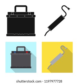 Isolated object of auto and part sign. Collection of auto and car stock symbol for web.
