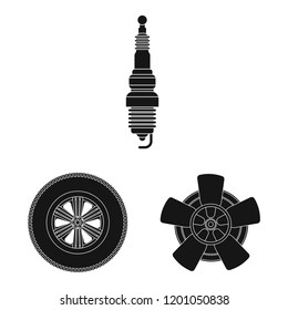 Isolated object of auto and part sign. Collection of auto and car vector icon for stock.