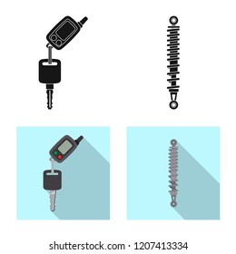 Isolated object of auto and part sign. Set of auto and car vector icon for stock.