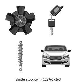 Isolated object of auto and part sign. Set of auto and car stock vector illustration.
