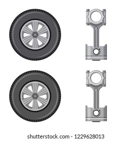 Isolated object of auto and part sign. Collection of auto and car vector icon for stock.