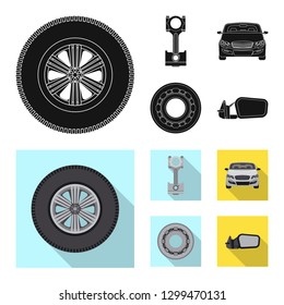 Isolated object of auto and part sign. Set of auto and car vector icon for stock.