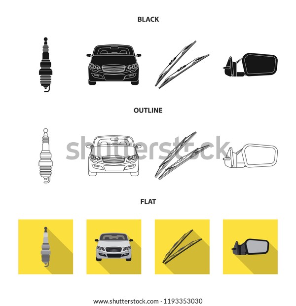 Isolated object of auto and part sign. Set\
of auto and car stock vector\
illustration.