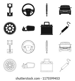 Isolated object of auto and part symbol. Set of auto and car vector icon for stock.