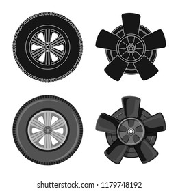 Isolated object of auto and part symbol. Set of auto and car vector icon for stock.