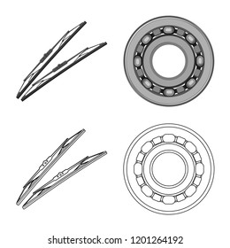 Isolated object of auto and part symbol. Set of auto and car vector icon for stock.
